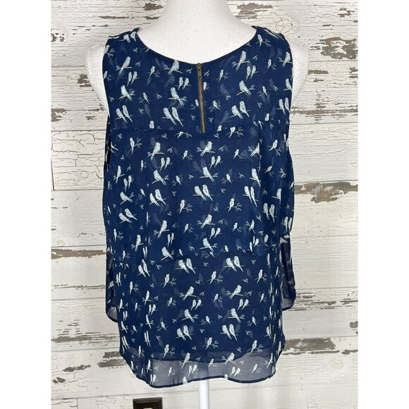 CABI Chirp Top Sleeveless Blouse Blue Sz L #3447 NWOT - Picture 2 of 4